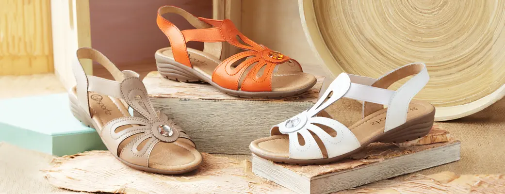Leather comfortable sandals with flexi sole