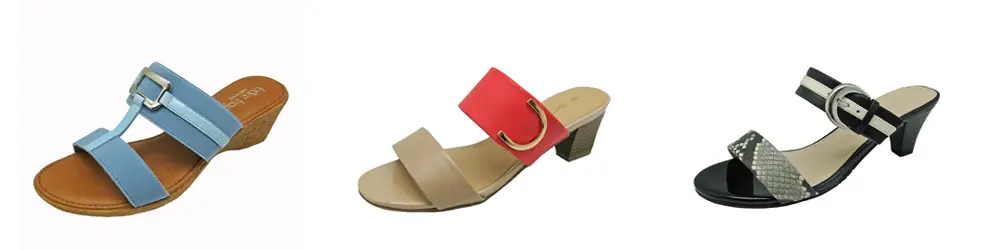 Pretty Womens Sandals Online and Womens Slide Sandals with interesting trims