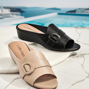 Stylish Dressy BANGLE Slide
 * Full Vamp
 * Overlay Strap with D ring trim
 * Low Wedge
 * Black and Taupe
Just $59.95
https://www.baretraps.com.au/buy/shoes~slides/bangle-taupe
 #slides #summersandals #luvshoes