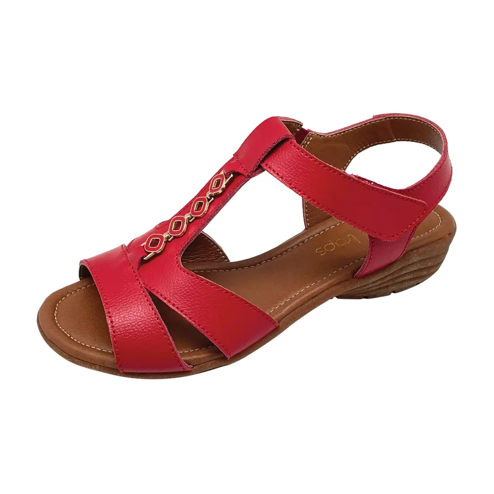 Albany Red Bare Traps Leather Comfort Sandals Online