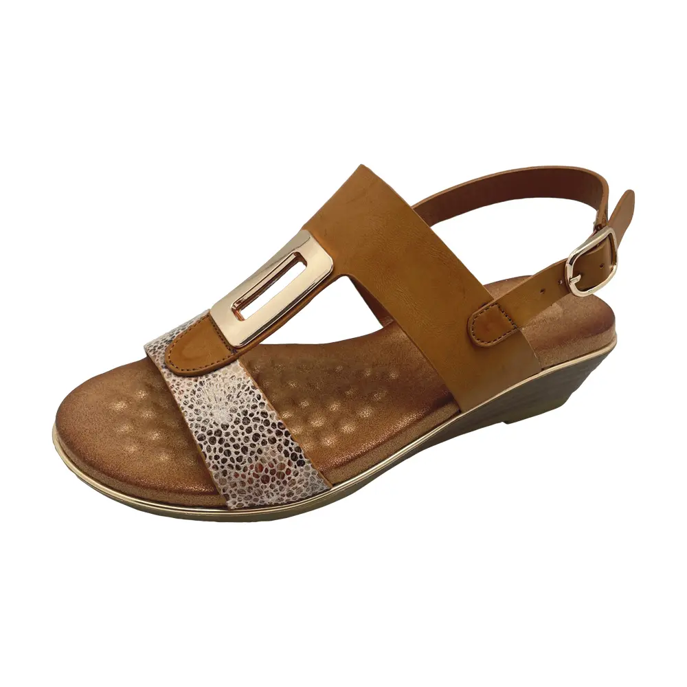 Potsy Tan Bare Traps Sandals dressy wedge