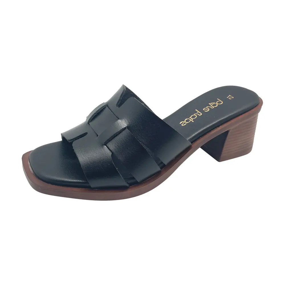 Black bare trap sandals on sale